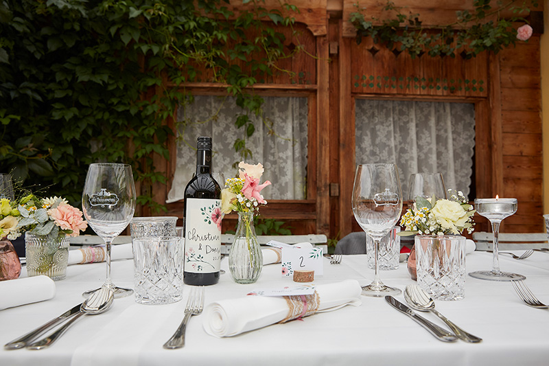 Christina und Dominik Tischdekoration