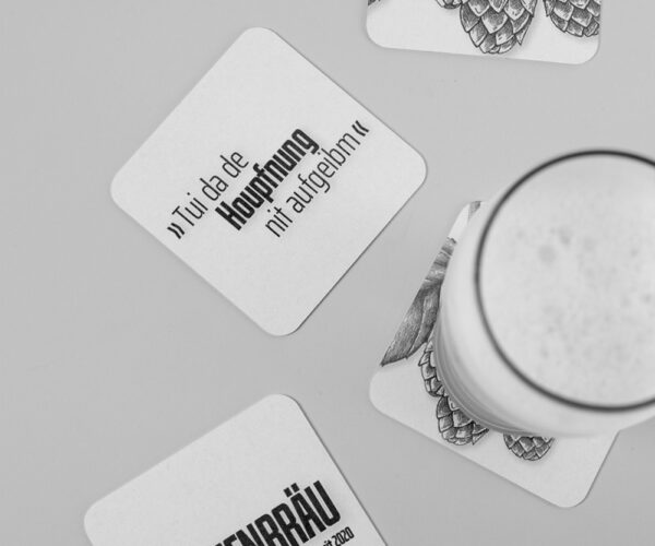 Hianzenbraeu Bierdeckel sw