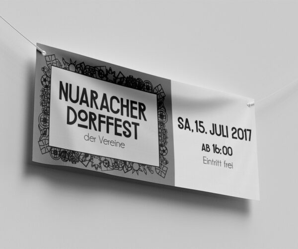 Nuaracher Dorffest der Vereine Banner 2017 schwarz weiss