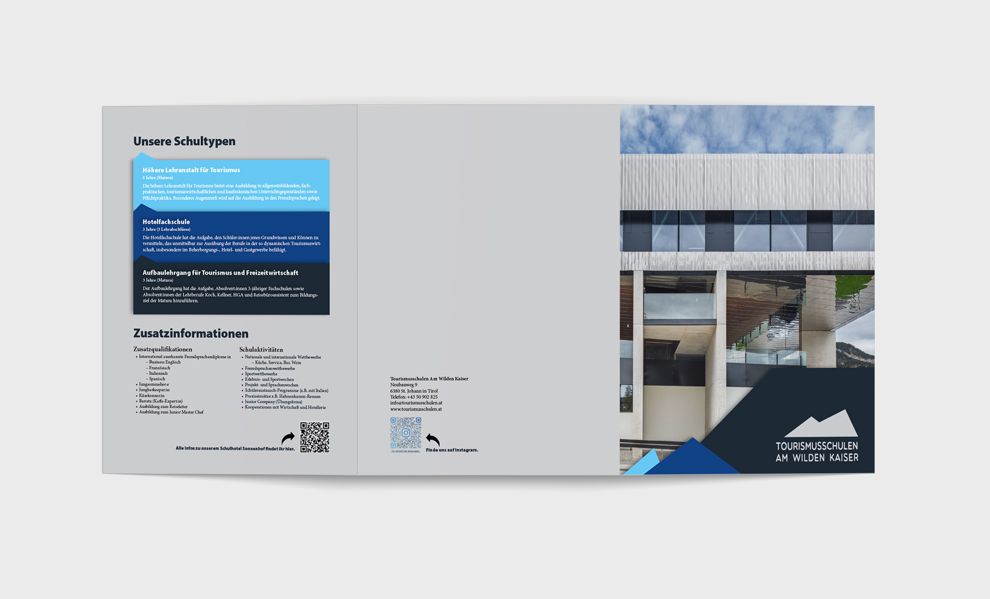 Tourismuschulen am Wilden Kaiser Broschueren Aussenansicht gesamt