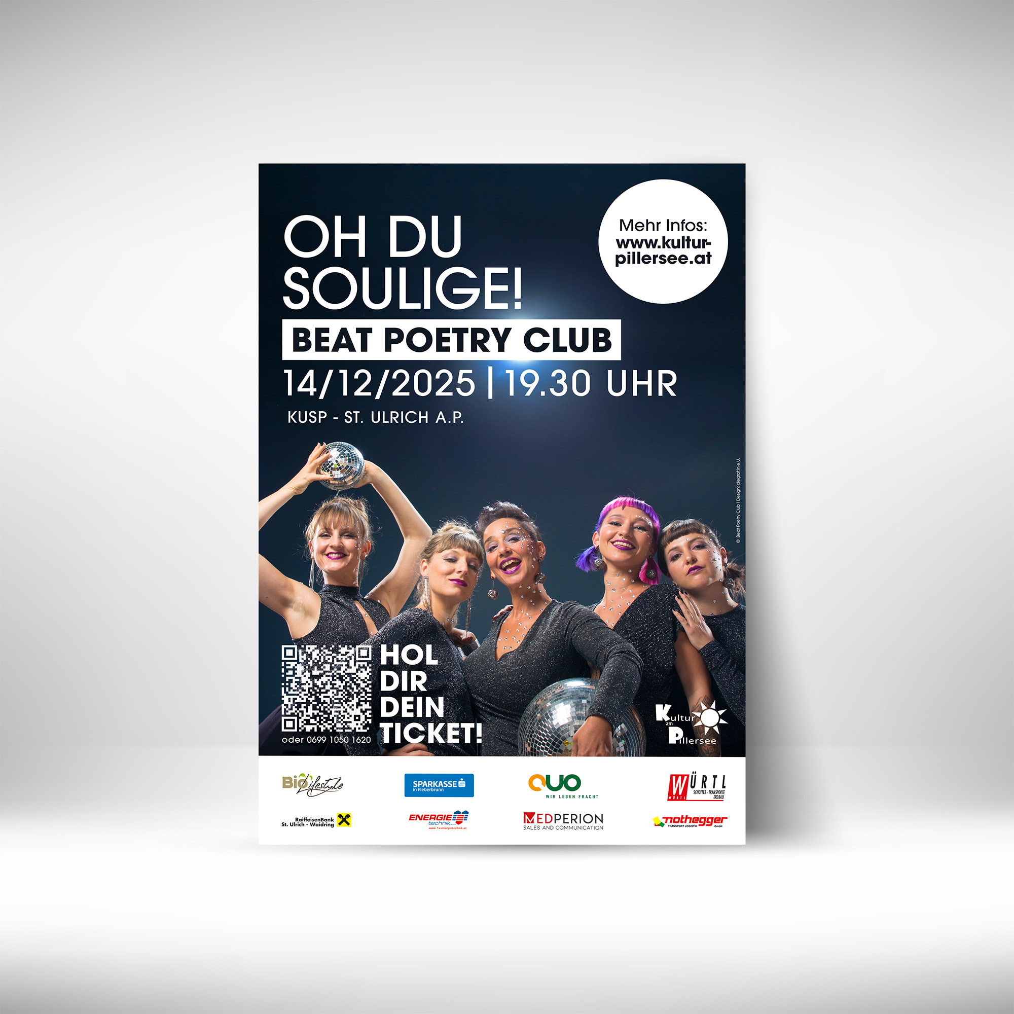 Poster für das Weihnachtskonzert Oh du Soulige des Beat Poetry Club